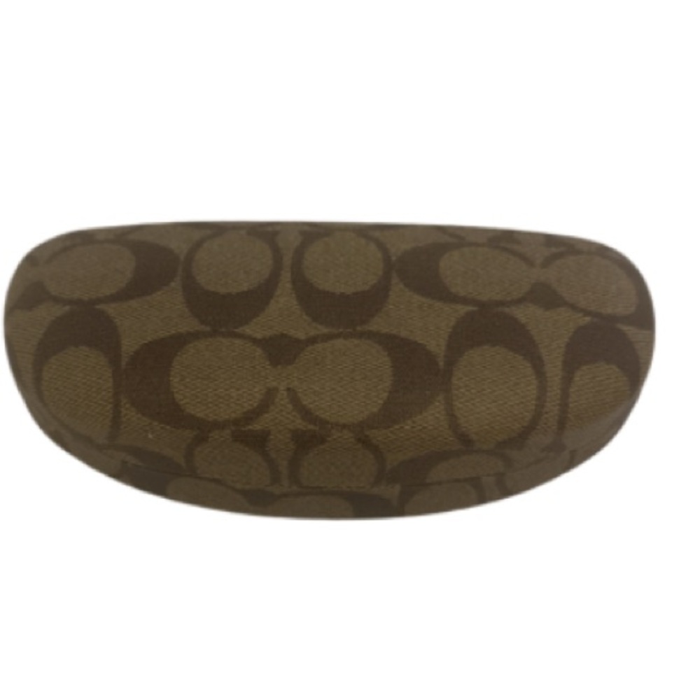 Coach Clamshell Brown Patterned Sunglasses Case - image 1